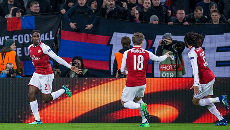 Selebrasi para pemain Arsenal.