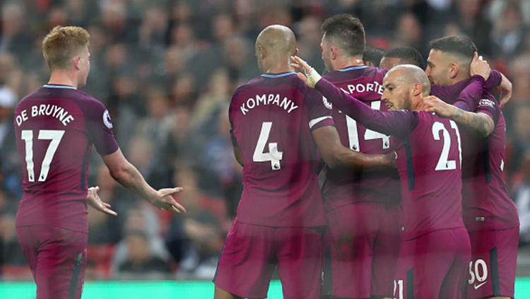 Man City merayakan kemenangan atas Tottenham Hotspur, - INDOSPORT