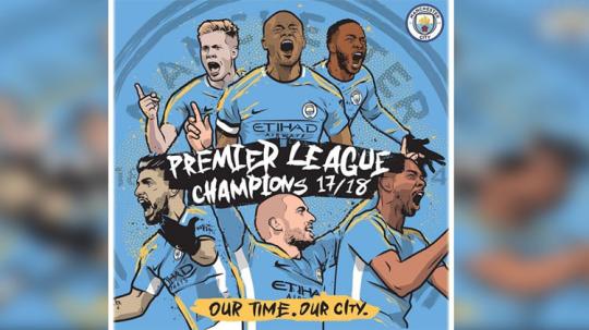 Man City juara Liga Primer Inggris 2017/18. - INDOSPORT
