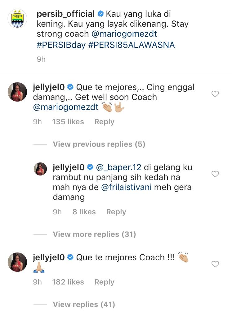 Komentar Jellyjel0 di Instagram Persib Copyright: INDOSPORT