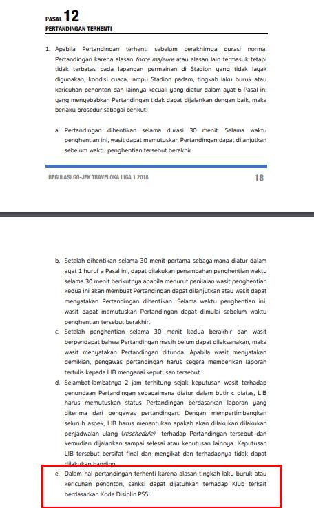 Ini Pasal yang Cocok untuk Kasus Arema FC vs Persib Bandung - INDOSPORT