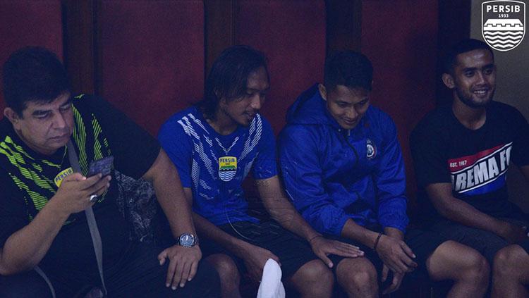 Suasana ruang ganti pemain Persib Bandung di Stadion Kanjuruhan.