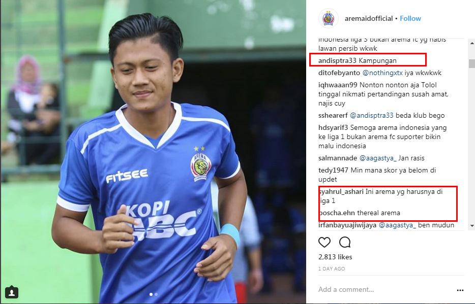 Komentar di akun instagram @Aremaidofficial Copyright: Komentar di akun instagram @Aremaidofficial