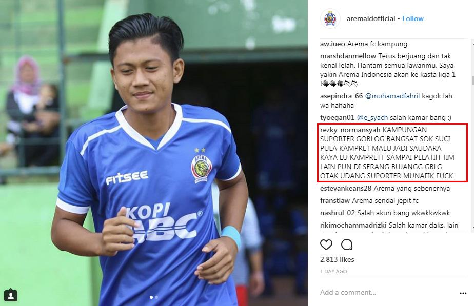 Komentar di akun instagram @Aremaidofficial Copyright: instagram @Aremaidofficial