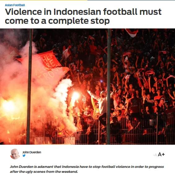 Pemberitaan Fox Sports Soal Kekerasan Sepakbola Indonesia. Copyright: Fox Sports