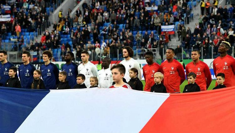 Prancis saat uji coba menghadapi Rusia