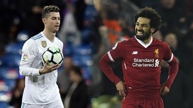 Gol Salto Cristiano Ronaldo resmi dikalahkan gol chip Mohamed Salah. - INDOSPORT