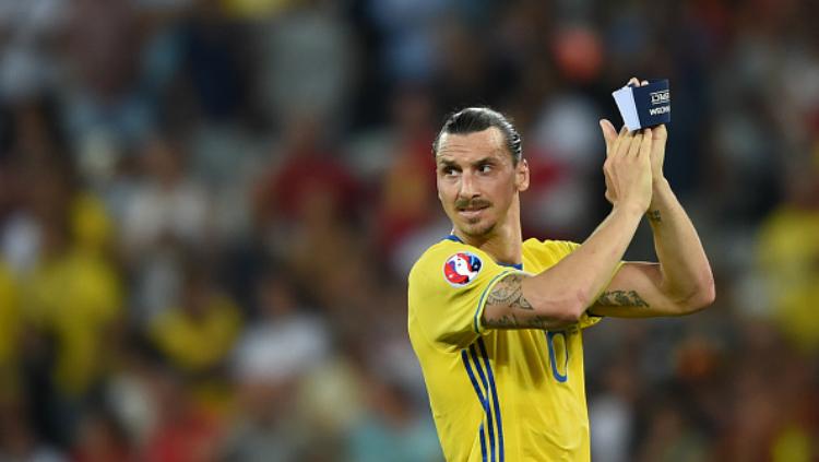 Zlatan Ibrahimovic saat membela Timnas Swedia.