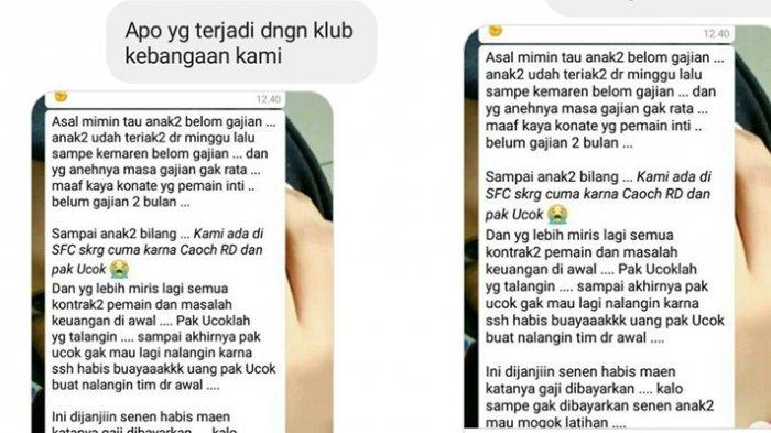Isi postingan di Medsos yang dianggap mencemarkan nama baik Sriwijaya FC. Copyright: tribunsumsel.com