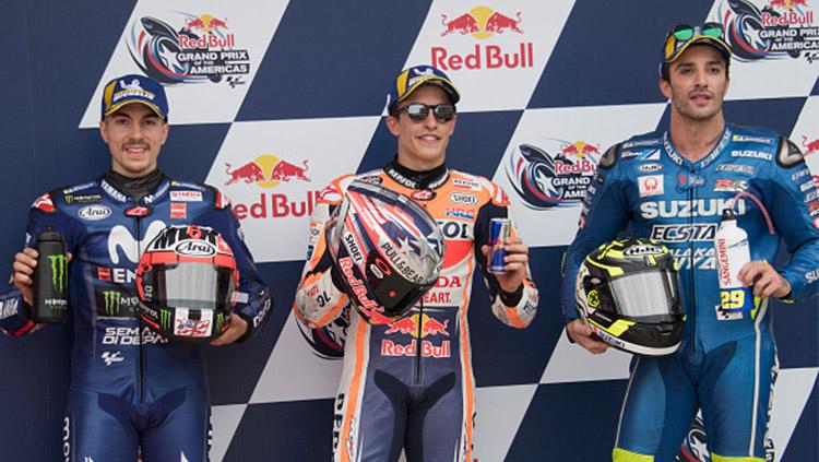 Vinales (kiri) Marquez (tengah), - INDOSPORT