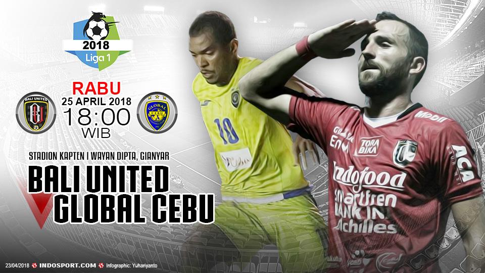 Indosport - Prediksi Bali United vs Global Cebu