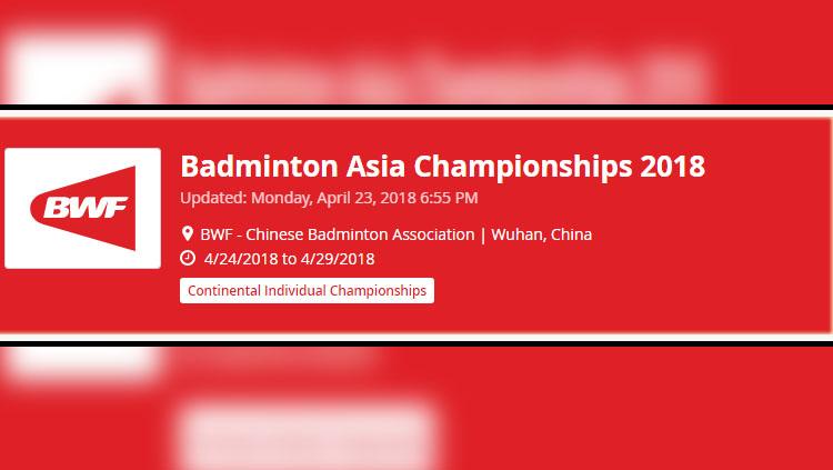 Logo Badminton Asia Championship 2018. - INDOSPORT