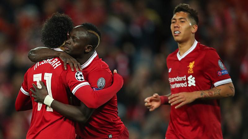 Mohamed Salah, Sadio Mane, dan Roberto Firmino. Copyright: Getty Image