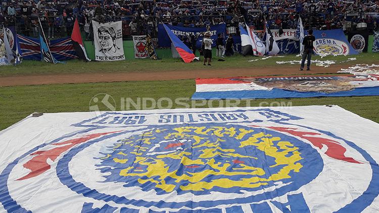 Spanduk Arema Indonesia. Copyright: Ian Setiawan/INDOSPORT