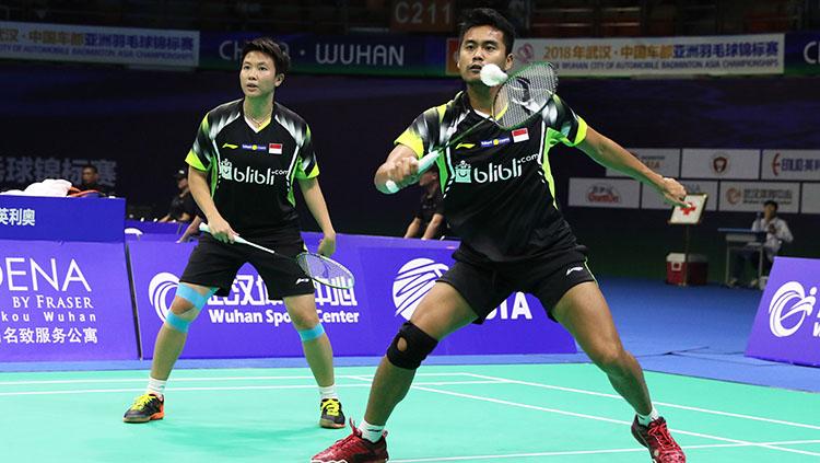 Tontowi Ahmad/Liliyana Natsir di ajang Badminton Asia Championships 2018.