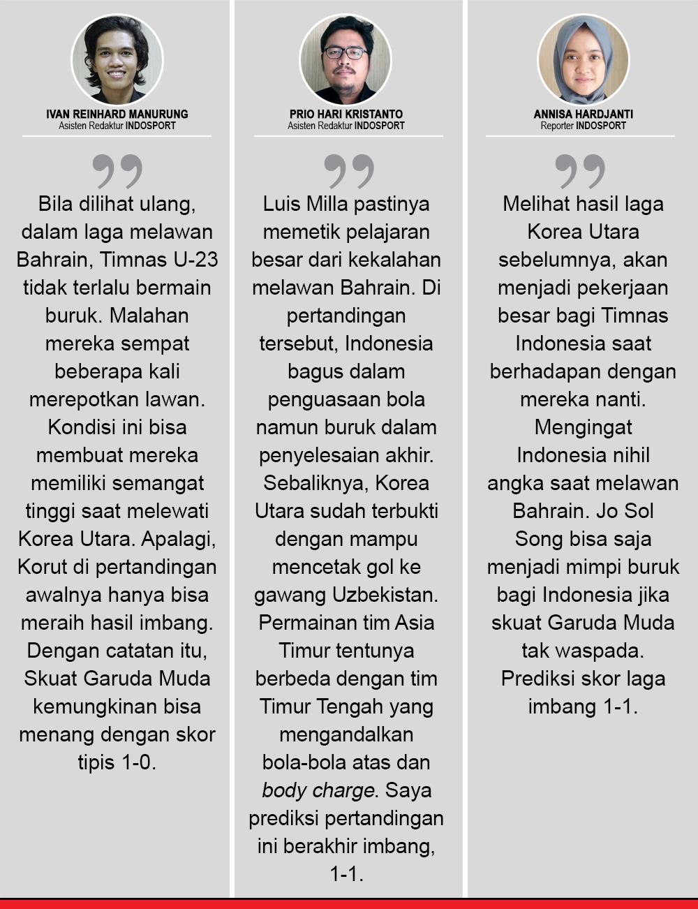 Indonesia U-23 vs Korea Utara U-23 (Komentar Prediksi). Copyright: INDOSPORT