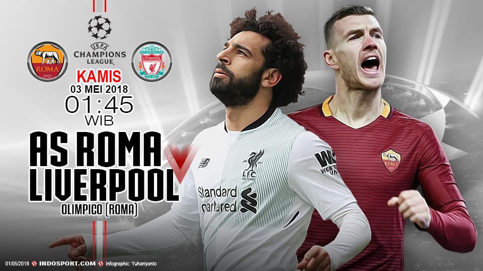 Indosport - AS Roma vs Liverpool.