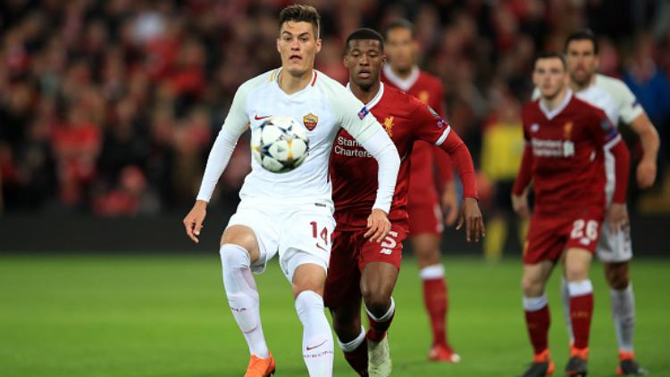 Patrik Schick dalam laga Liverpool vs AS Roma. Copyright: INDOSPORT