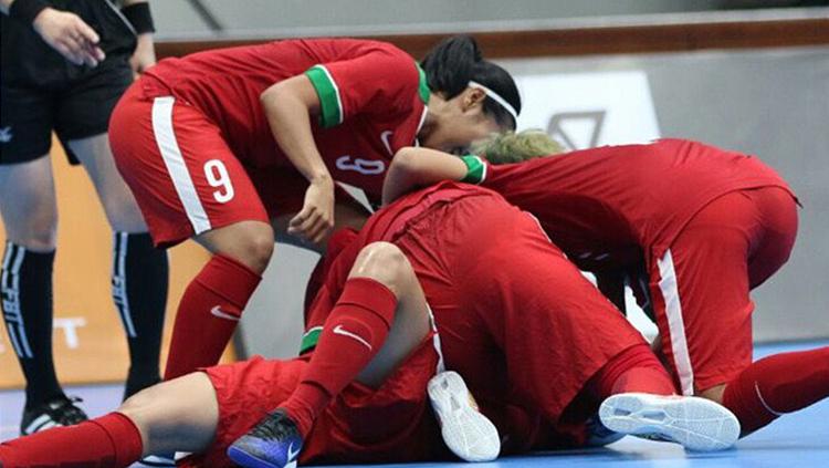 Selebrasi Timnas Futsal Putri Indonesia. Copyright: Instagram@timnasfutsal