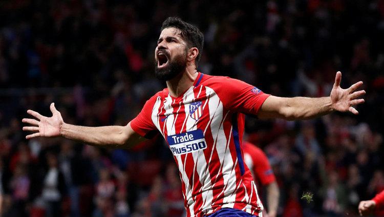 Diego Costa usai menjebol gawang Arsenal.