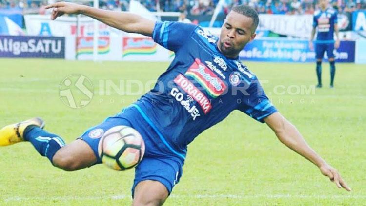 Thiago Furtuoso, striker Arema FC. Copyright: Fitra Herdian/INDOSPORT