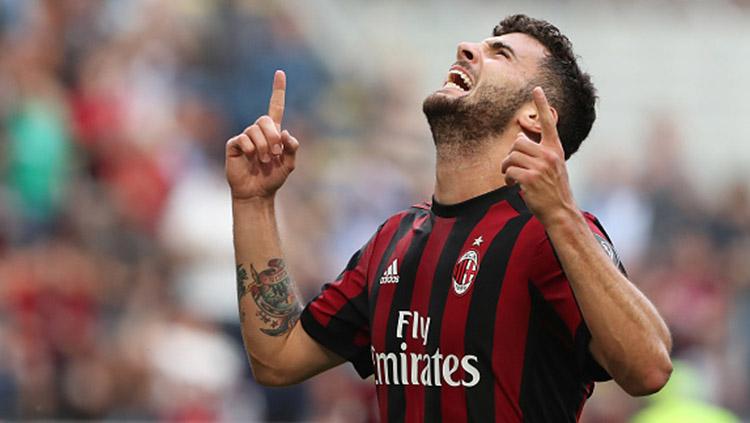 Indosport - Patrick Cutrone selebrasi atas golnya saat masih membela AC Milan.