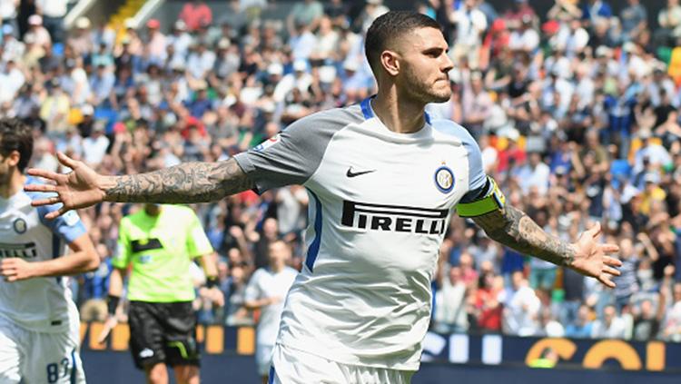 Aksi selebrasi Mauro Icardi. - INDOSPORT