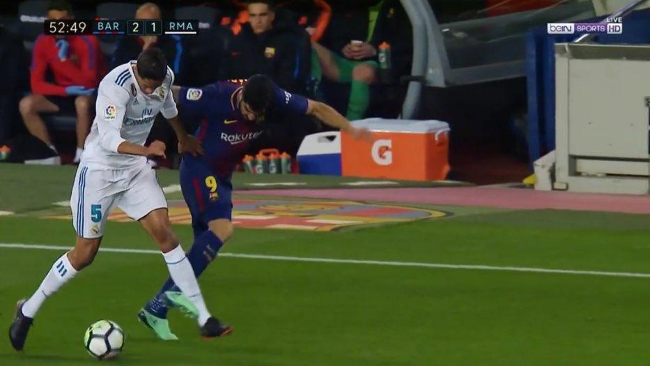 Raphael Varane vs Luis Suarez.