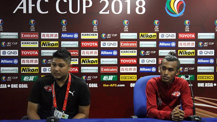Pelatih Home United saat konferensi pers usai laga Home United vs Persija.