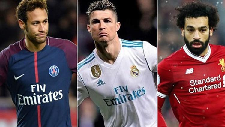 Indosport - Neymar-Ronaldo-Salah.