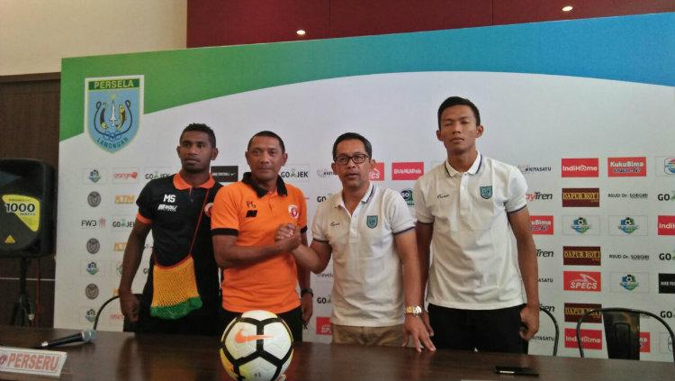 Jumpa pers jelang laga Persela vs Perseru.
