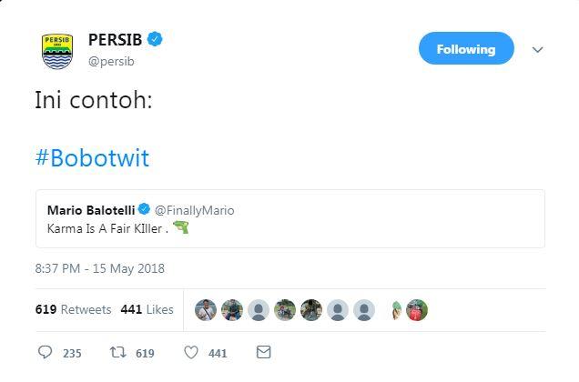 Twitter Persib Bandung pasca Persija tersingkir. Copyright: twitter.com/persib