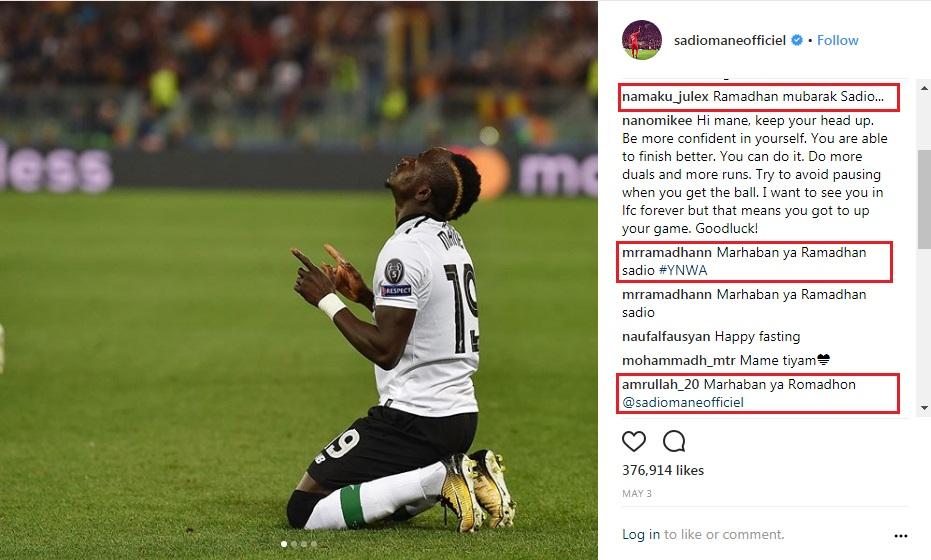 Sadio Mane Copyright: Instagram