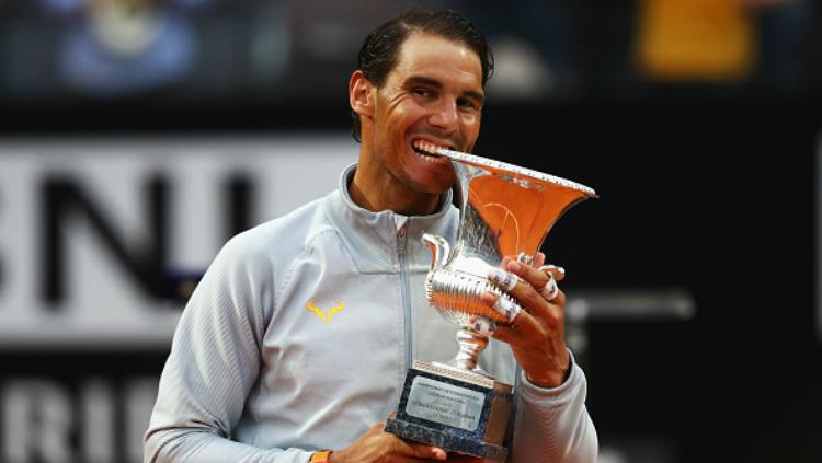 Rafael Nadal selebrasi. - INDOSPORT