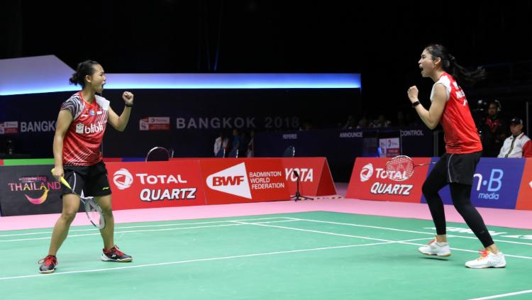 Rizki Amelia Pradipta/Della Destiara Haris, salah satu pasangan ganda putri Indonesia.