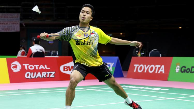 Anthony Sinisuka Ginting di Piala Thomas 2018.