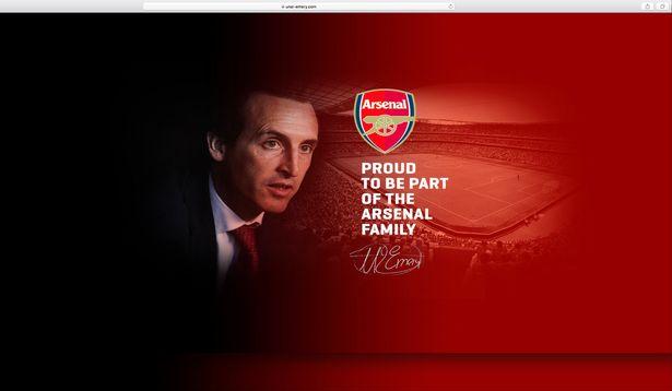 Screenshot website pribadi Unai Emery Copyright: mirror.co.uk