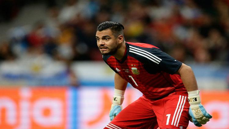 Sergio Romero saat bermain untuk Timnas Argentina.
