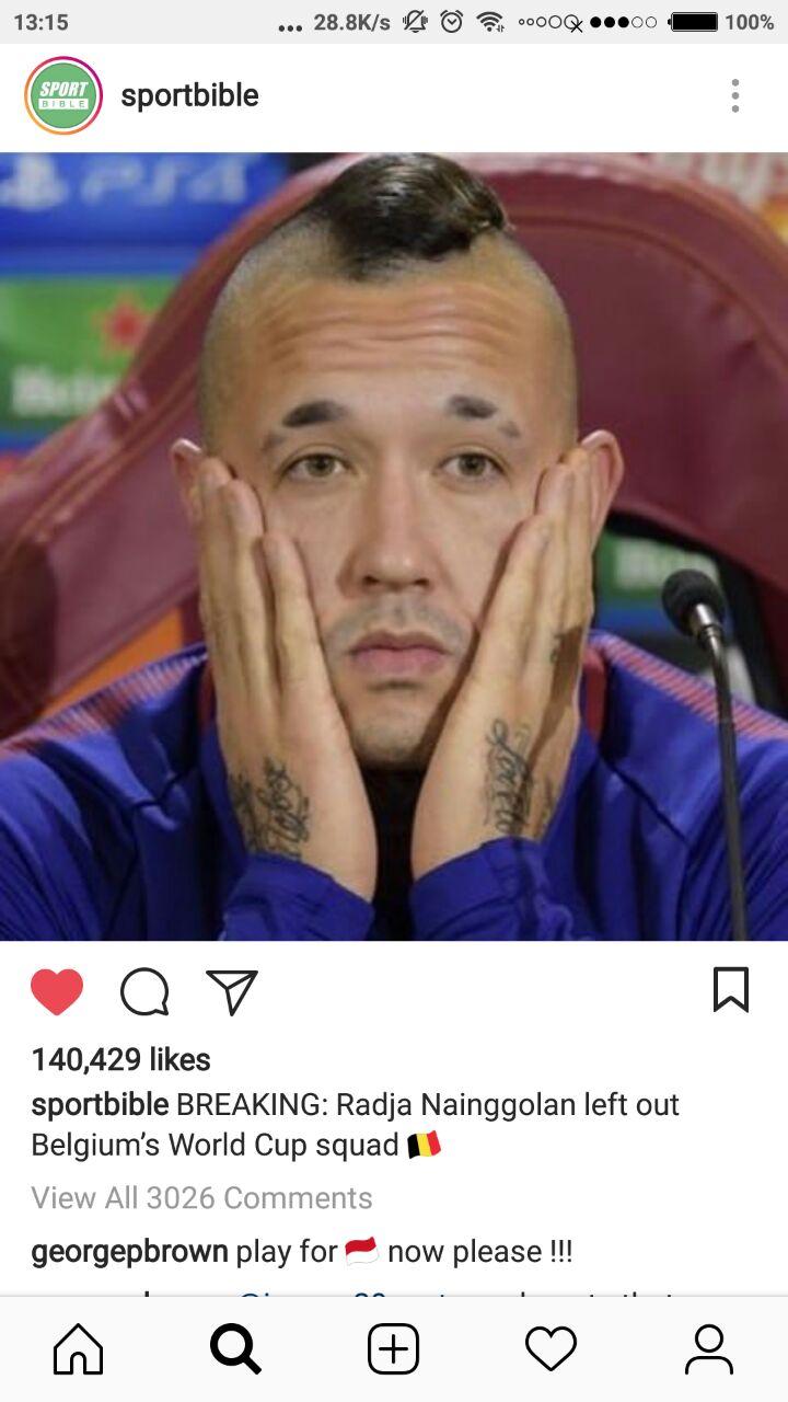 Jack Brown Minta Radja Nainggolan bela Timnas Indonesia Copyright: instagram