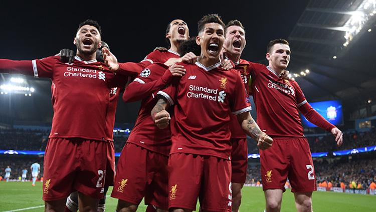 Selebrasi para pemain Liverpool.