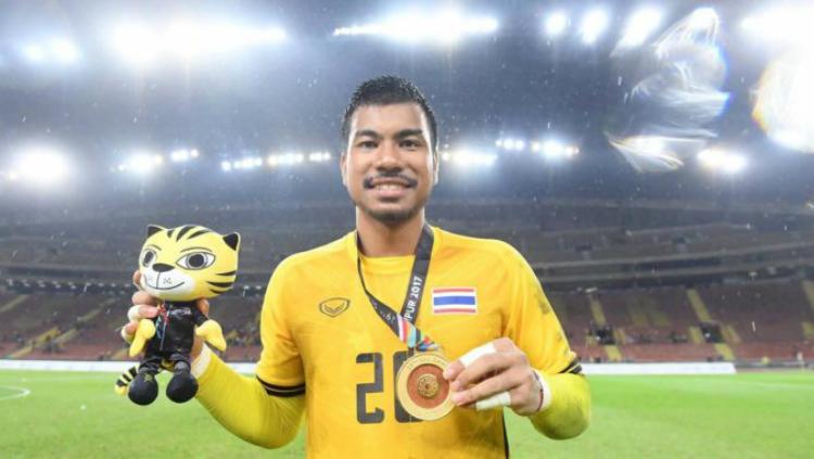 Nont Muangngam, kiper Timnas Thailand U-23. Copyright: Football Tribe Asia