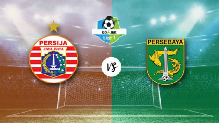 Ilustrasi Persija Jakarta vs Persebaya Surabaya.
