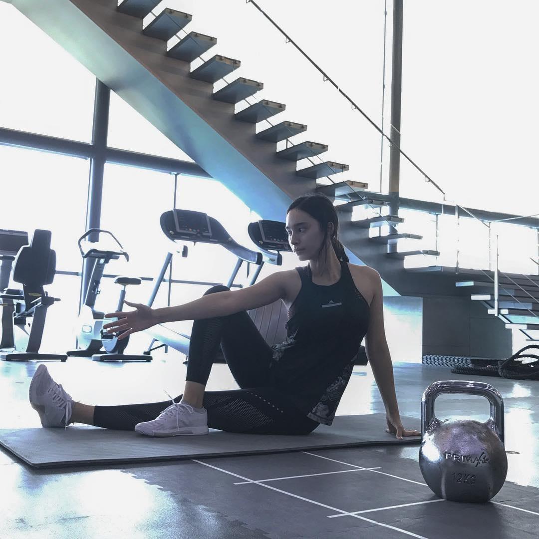 Tatjana Saphira ketika sedang berolahraga. Copyright: instagram @tatjanasaphira