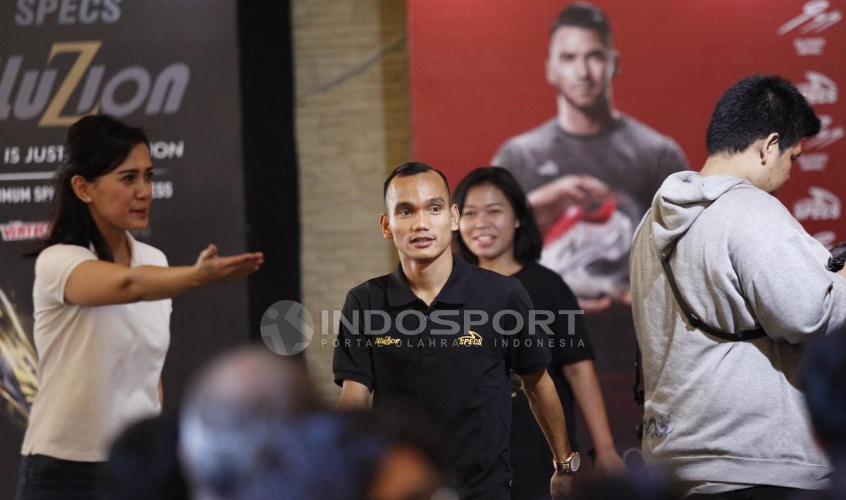 Selepas memperkuat Timnas Indonesia U-23, Riko Simanjuntak langsung menghadiri acara Specs Illuzion & 9SS 'Super' Simic launch.