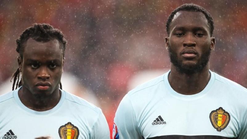 Jordan Lukaku dan Romelu Lukaku ketika memperkuat Timnas Belgia.