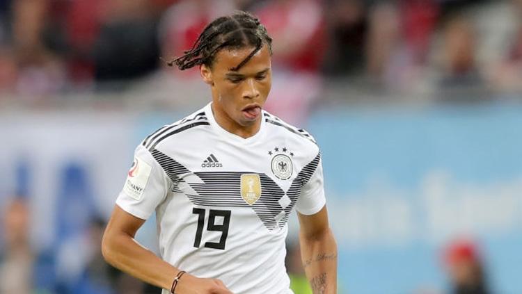 Leroy Sane saat melawan Austria pada laga ujicoba Piala Dunia 2018.