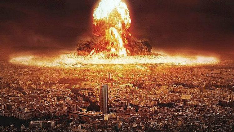Ilustrasi ledakan nuklir yang menghancurkan kota. - INDOSPORT