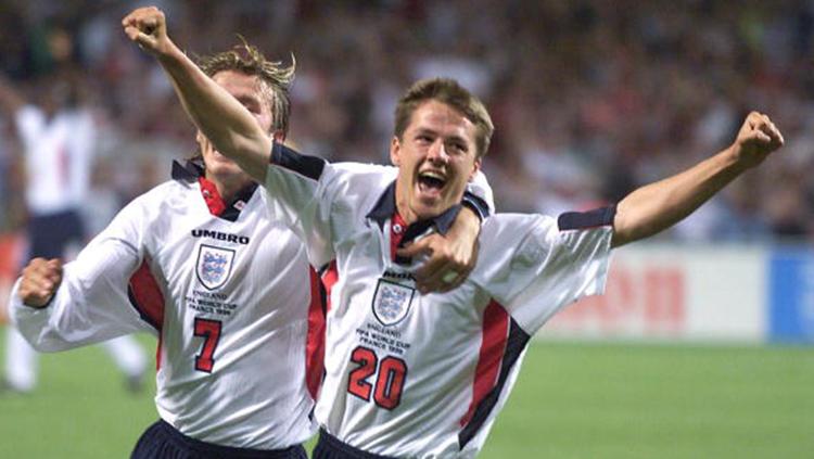Michael Owen saat berseragam Timnas Inggris di Piala Dunia 1998.