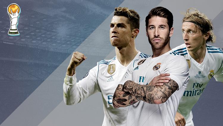 Luka Modric, Sergio Ramos, dan Cristiano Ronaldo. - INDOSPORT