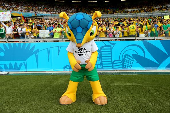 Fuleco, maskot Piala Dunia 2014 di Brasil. Copyright: INDOSPORT